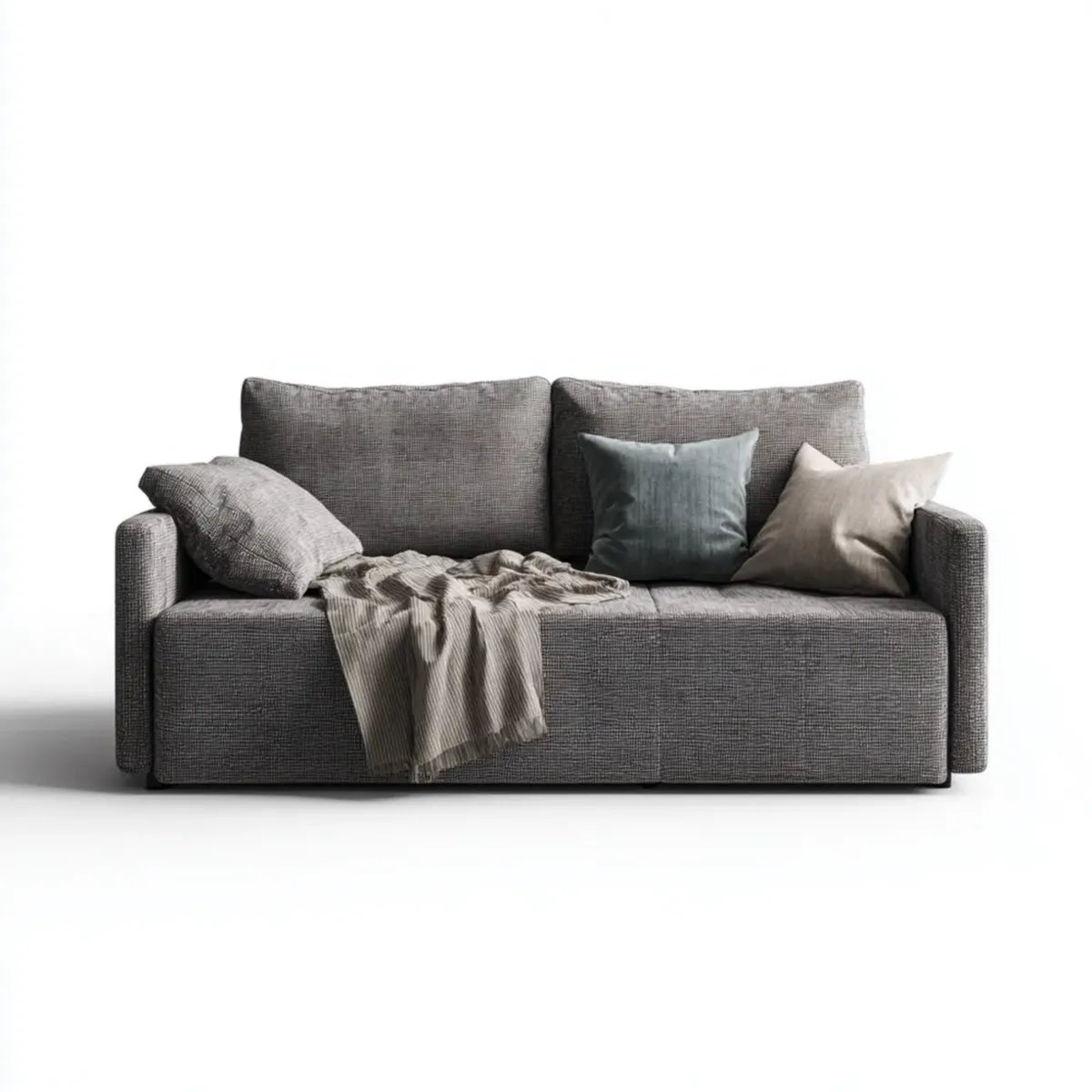 Canapé 2 places gris anthracite droit en polyester 170 x 85 x 82 cm