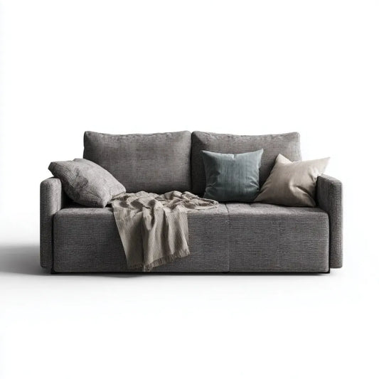 Canapé 2 places gris anthracite droit en polyester 170 x 85 x 82 cm